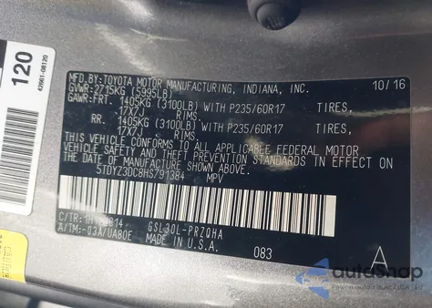 2017 Toyota Sienna Xle 8 Passenger from USA, damaged, VIN 5TDYZ3DC8HS791384